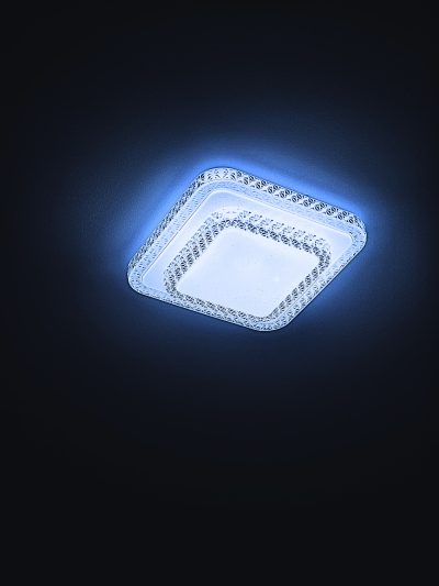Plafon LED Cristal Duplo Multicor Quadrado e Redondo Sobrepor - Imagem 2