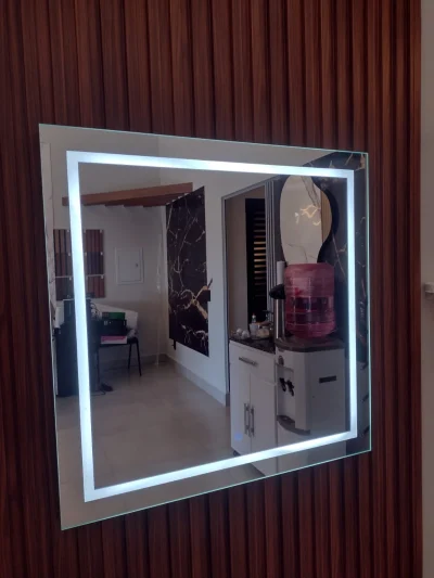 Espelho LED Quadrado Jateado