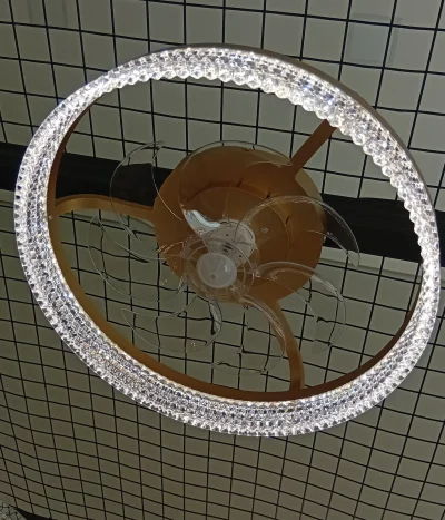 Plafon com Ventilador de teto e Controle Led 40w 3 Cores