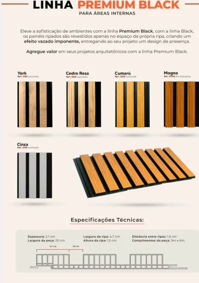 Painel Ripado de PVC Premium Black - Imagem 2